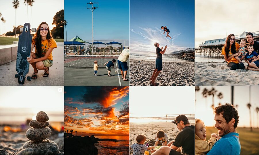 Instagram grid — San Diego lifestyle