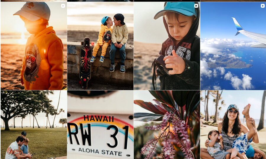 Instagram grid — Hawaii lifestyle